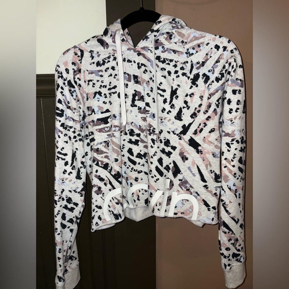 Patterned Hoodie With Drawstring - image 1